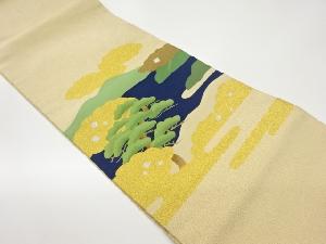 綴れ金通し霞に松模様織出し袋帯